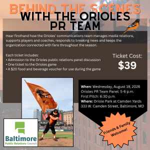 Join us for BBehind the Scenes with the Baltimore Orioles on August 19!